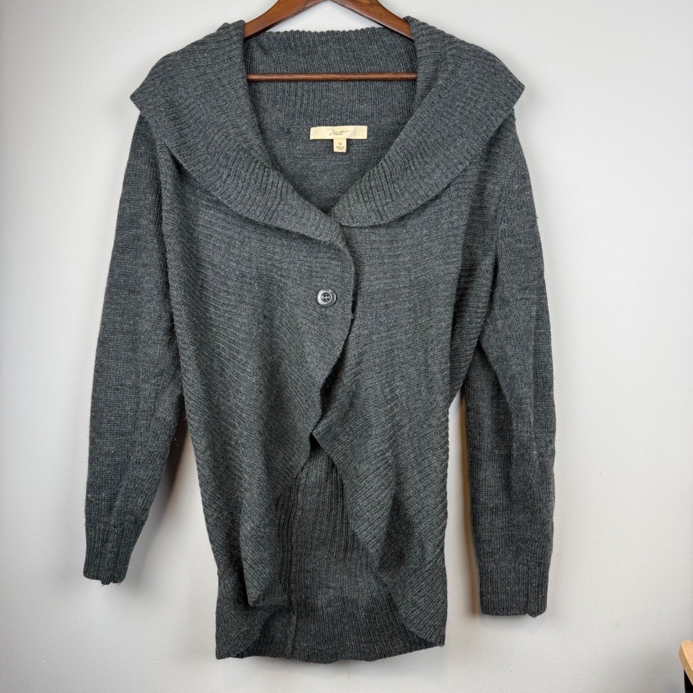 Motto Womens Ribbed‎ Shawl Collar Wrap Cardigan Sweater 1X Dark Academia Capsule